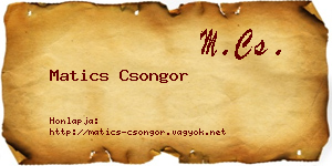 Matics Csongor névjegykártya