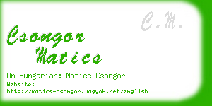 csongor matics business card